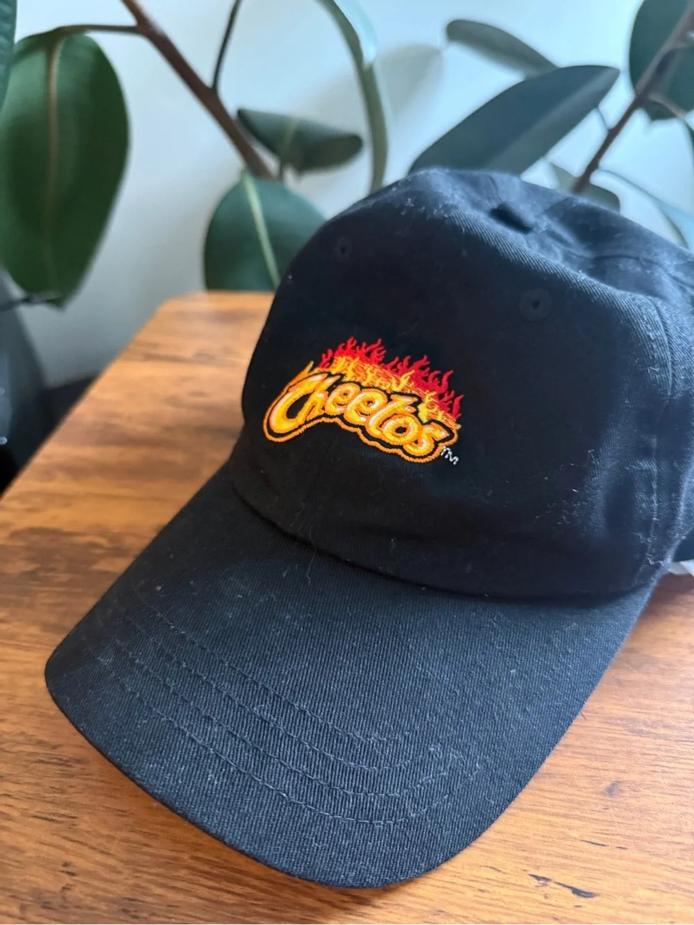 Black Cheetos Flame Logo Hat